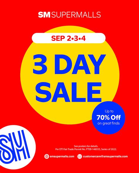 3Day Sale September 2 to 4 .